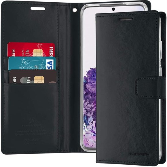 iPhone 13 models Goospery Blue Moon Diary wallet case - Black - Picture 1 of 1